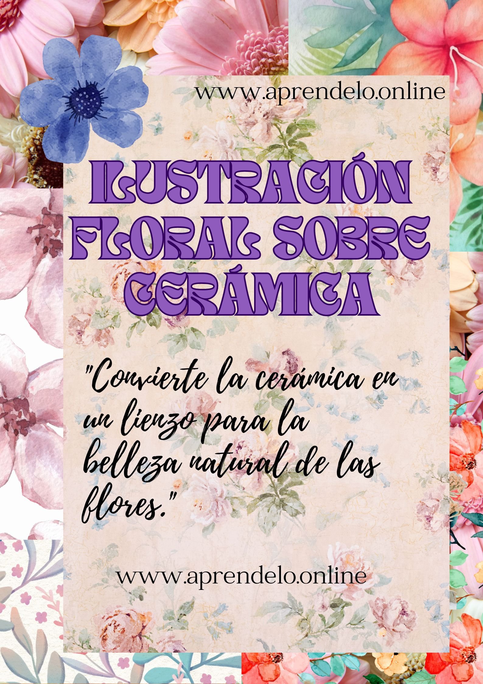 Image Ilustración floral sobre cerámica